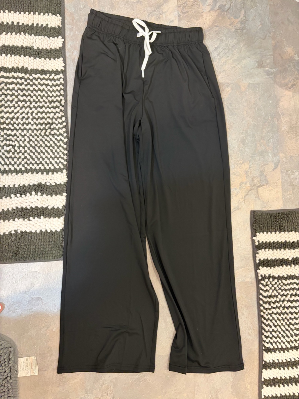 Wide Leg Sweat Pants for Women- High Waisted